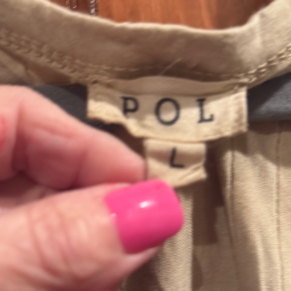 POL Tan Sleeveless Dress with Lace Detail - Picture 2 of 8